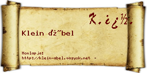 Klein Ábel névjegykártya