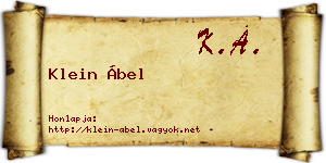 Klein Ábel névjegykártya