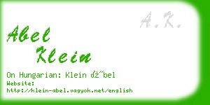 abel klein business card